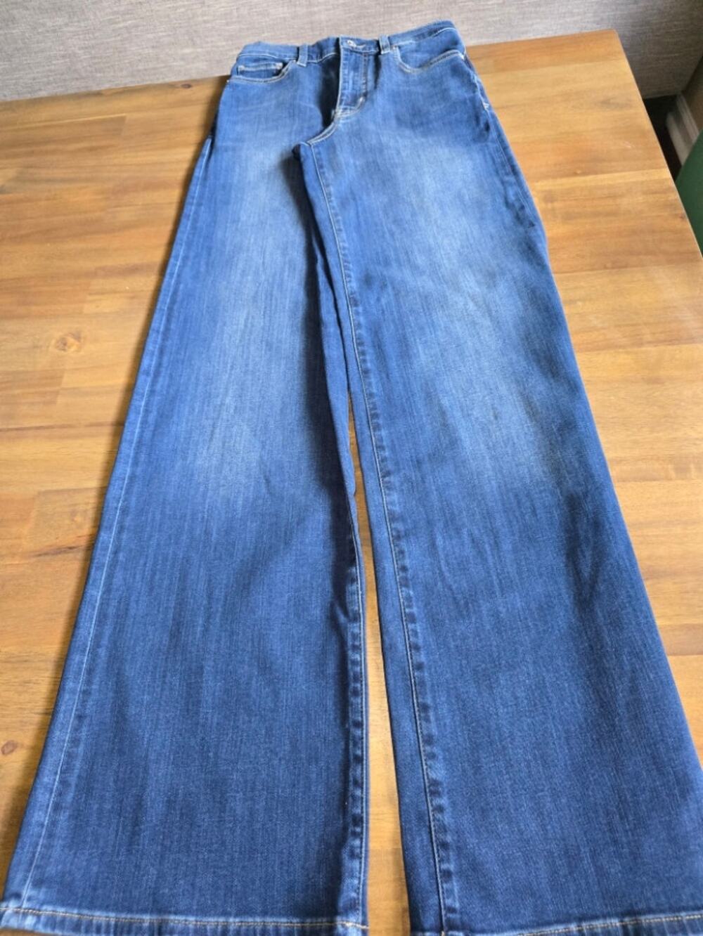 FRAME Le Slim Palazzo Long Women's High Rise Wide Leg Jeans Size 26 NWT Blue